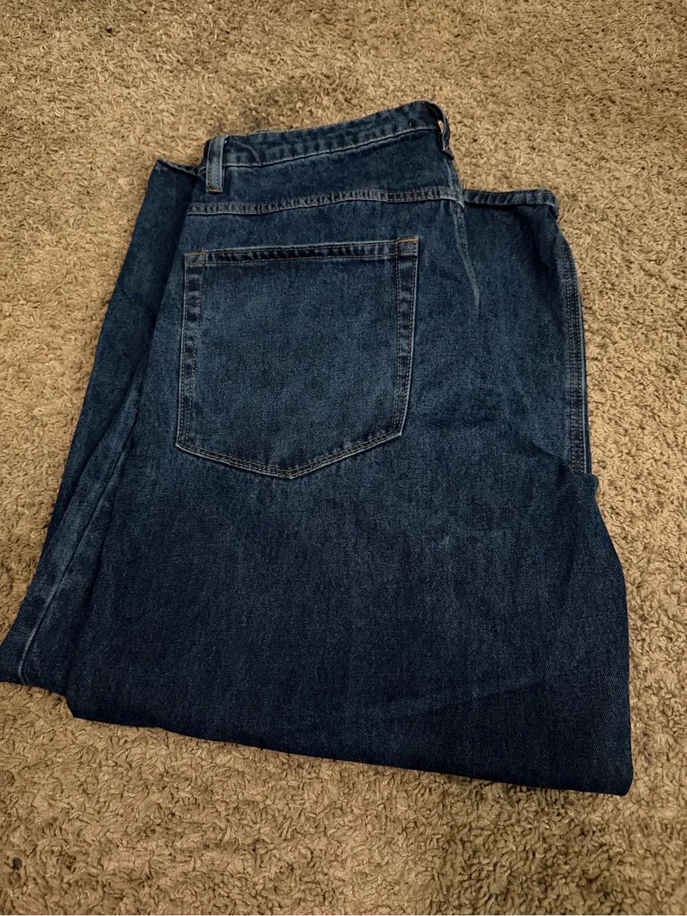 Empyre Men's Dark Blue Baggy Denim Jeans